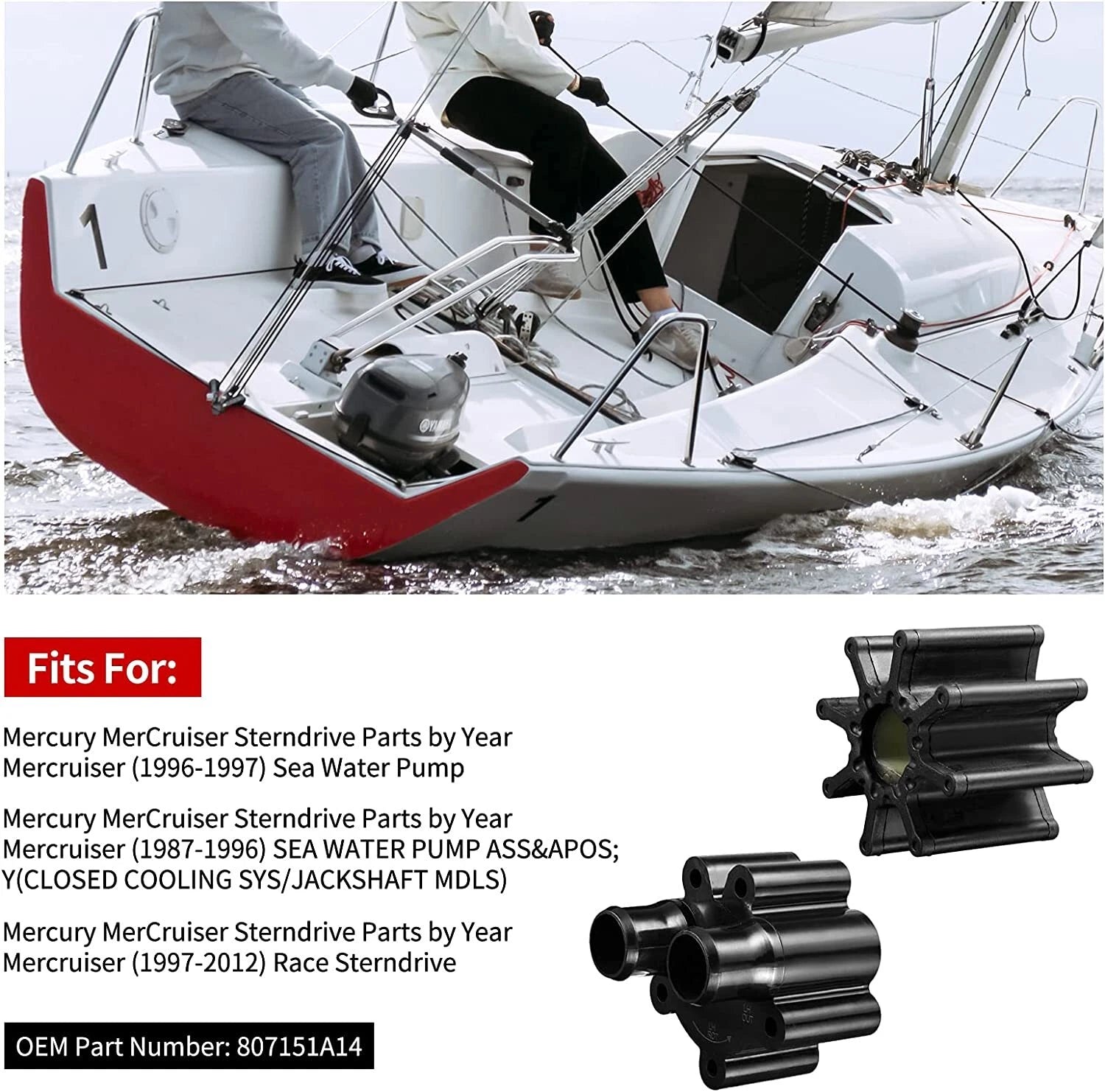 Sea Water Pump Kit for MerCruiser Bravo 1 2 3 V8 (807151A14)