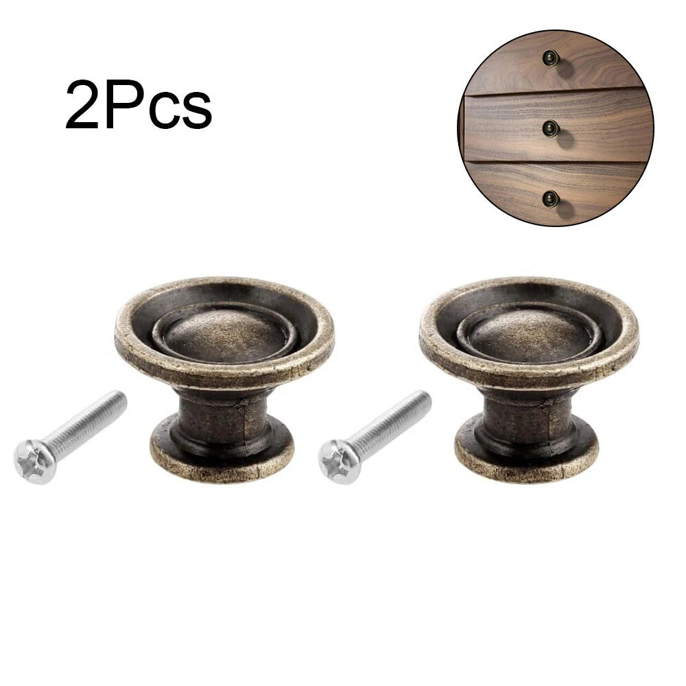 2X Vintage Single Hole Drawer Knob Pulls for Cabinet Wardrobe Furniture