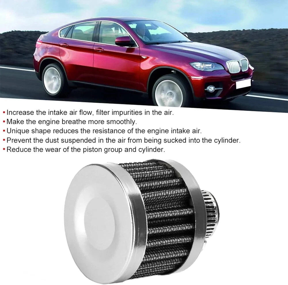 2Pcs Mini Air Intake Filter for Turbo Vent Crankcase Valve Cover