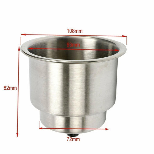 12 Pack Stainless Steel Cup Drink Holder with Drain for Marine Boat RV Camper