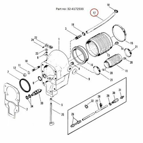 Water Intake Hose for Mercruiser Alpha Gen 1 & 2 (4172533, 8M0062309)