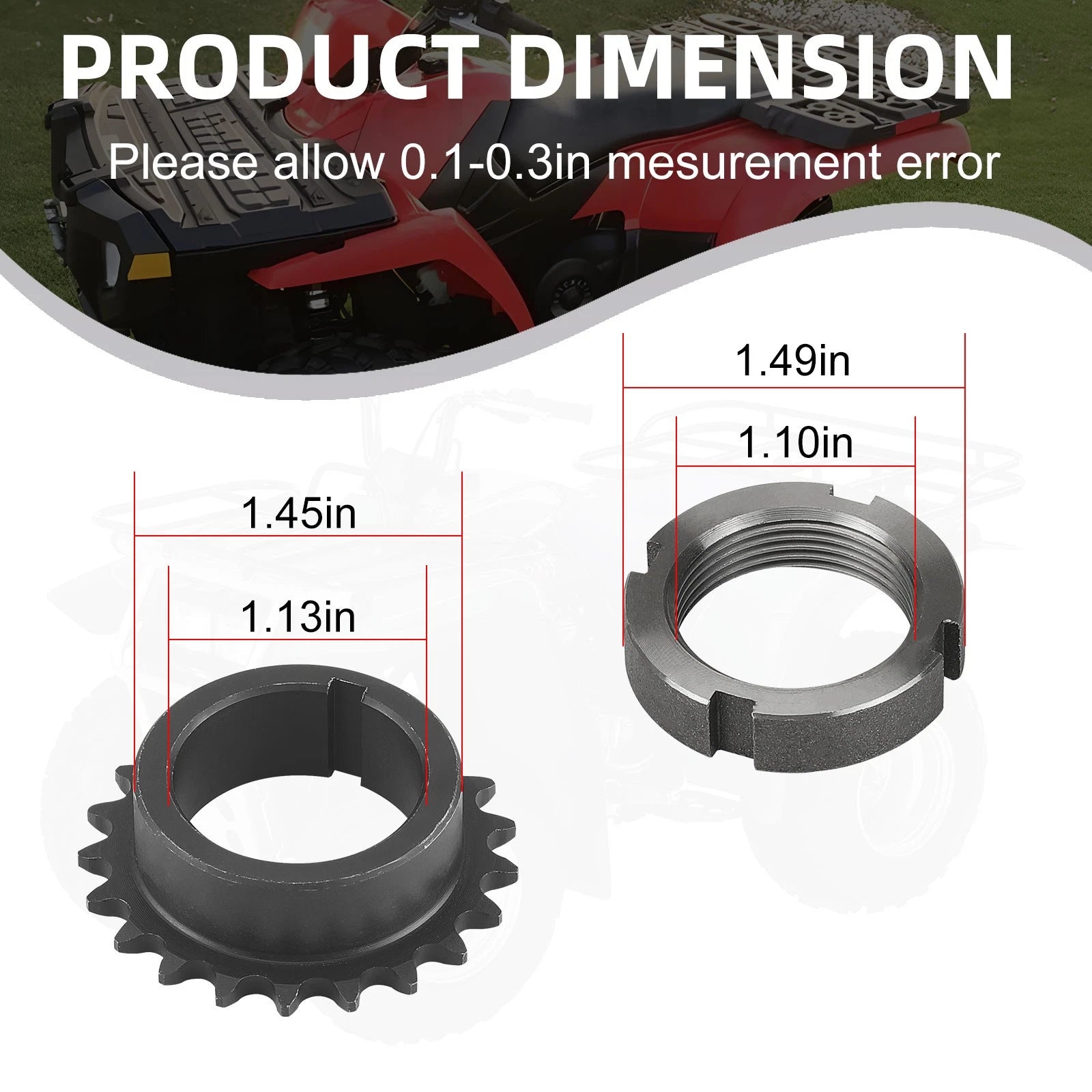 Crankshaft Timing Gear Sprocket Nut for Polaris Big Boss 500 6x6 (1998–1999)