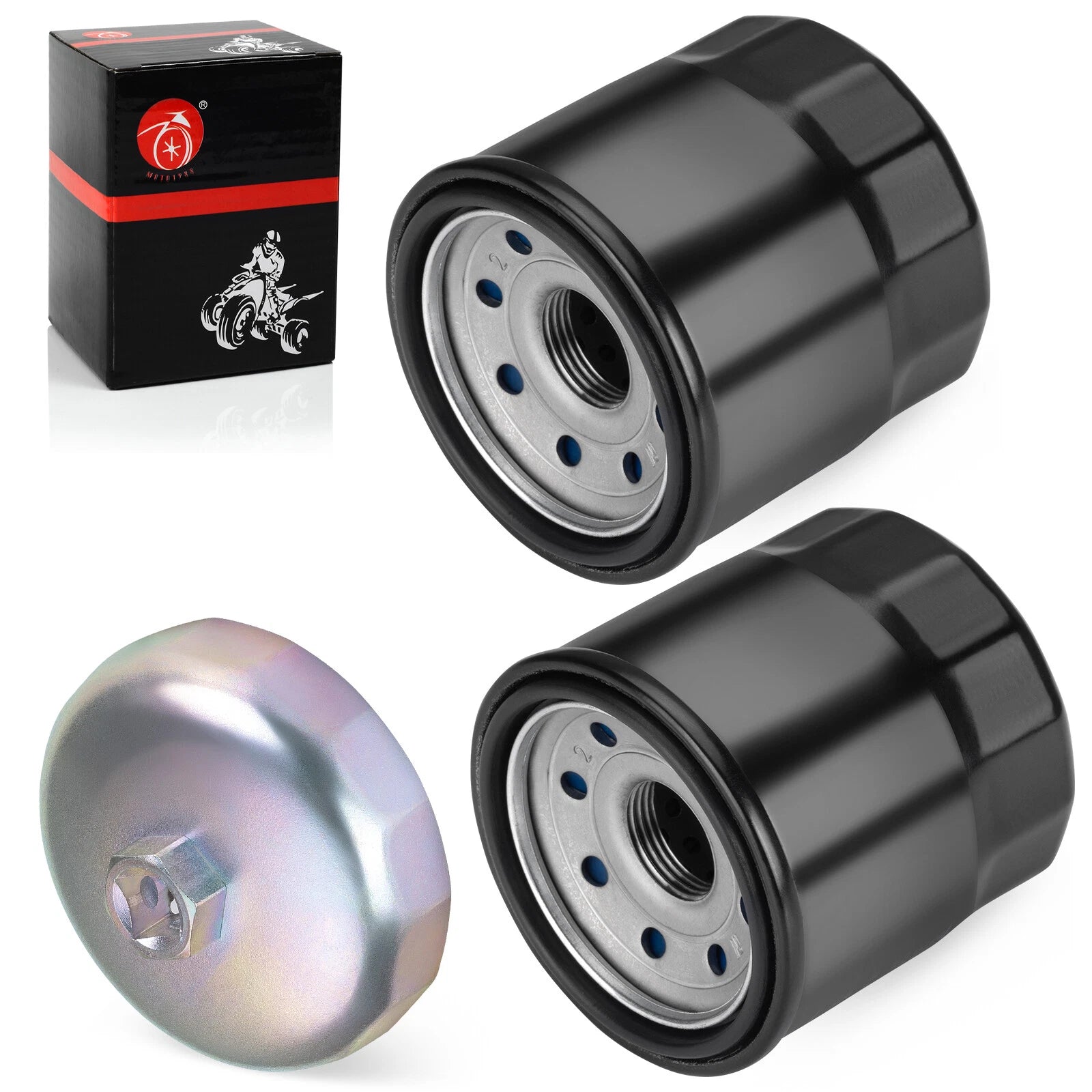 2Pcs Oil Filter & Wrench Tool for Honda Shadow 700 750 800 (VT700C VT750C VT800C)