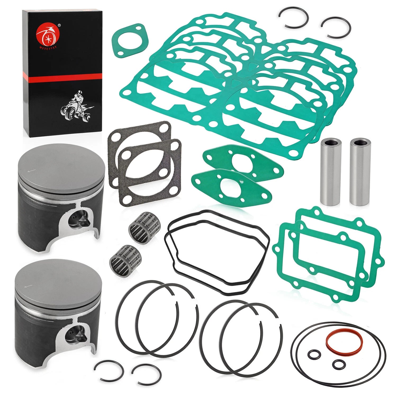 Set of 2 Pistons 82mm STD Dual Ring for Ski-Doo GTX 800 (2005–2007)