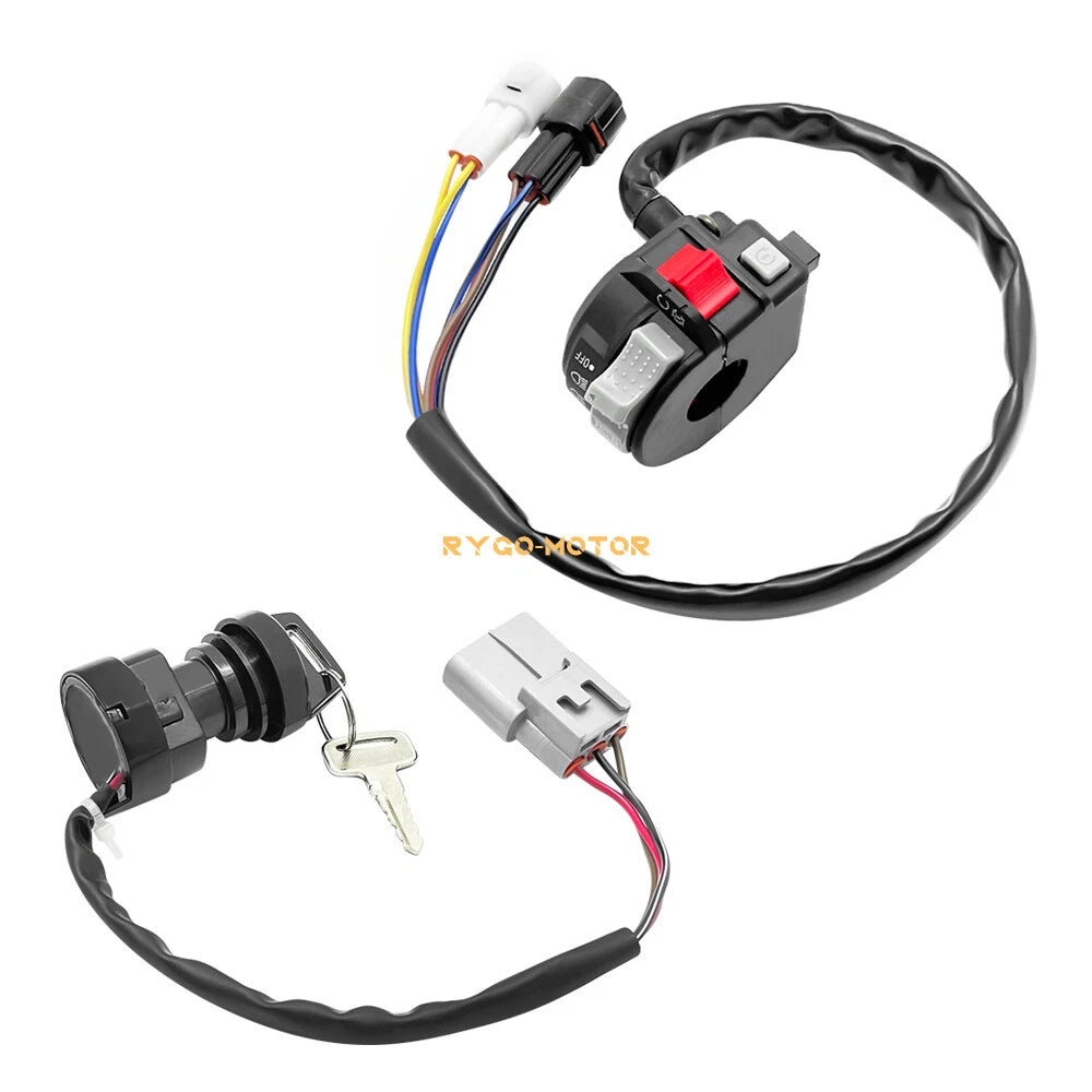 Left Handlebar Switch & Ignition Key Switch for Yamaha Kodiak 450 700 (2000–2023)