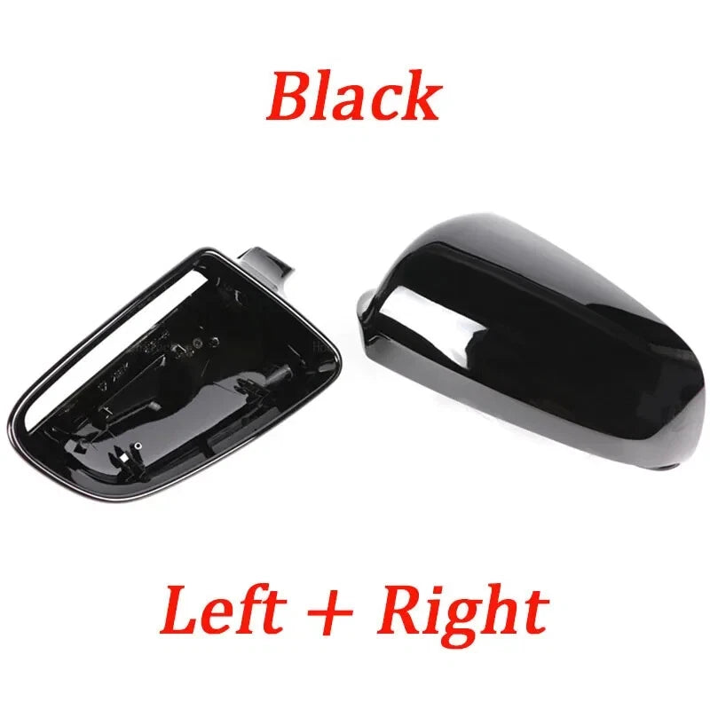 Gloss Black Rearview Mirror Cap Covers for Audi A4 B7 (2005–2008)