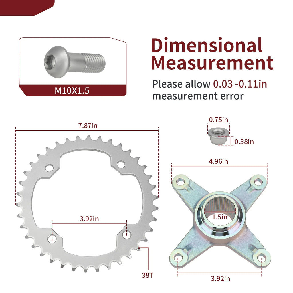 Rear Axle Sprocket & Hub Kit for Yamaha Raptor YFM250 (2008–2013), YFM350 (2004–2013)