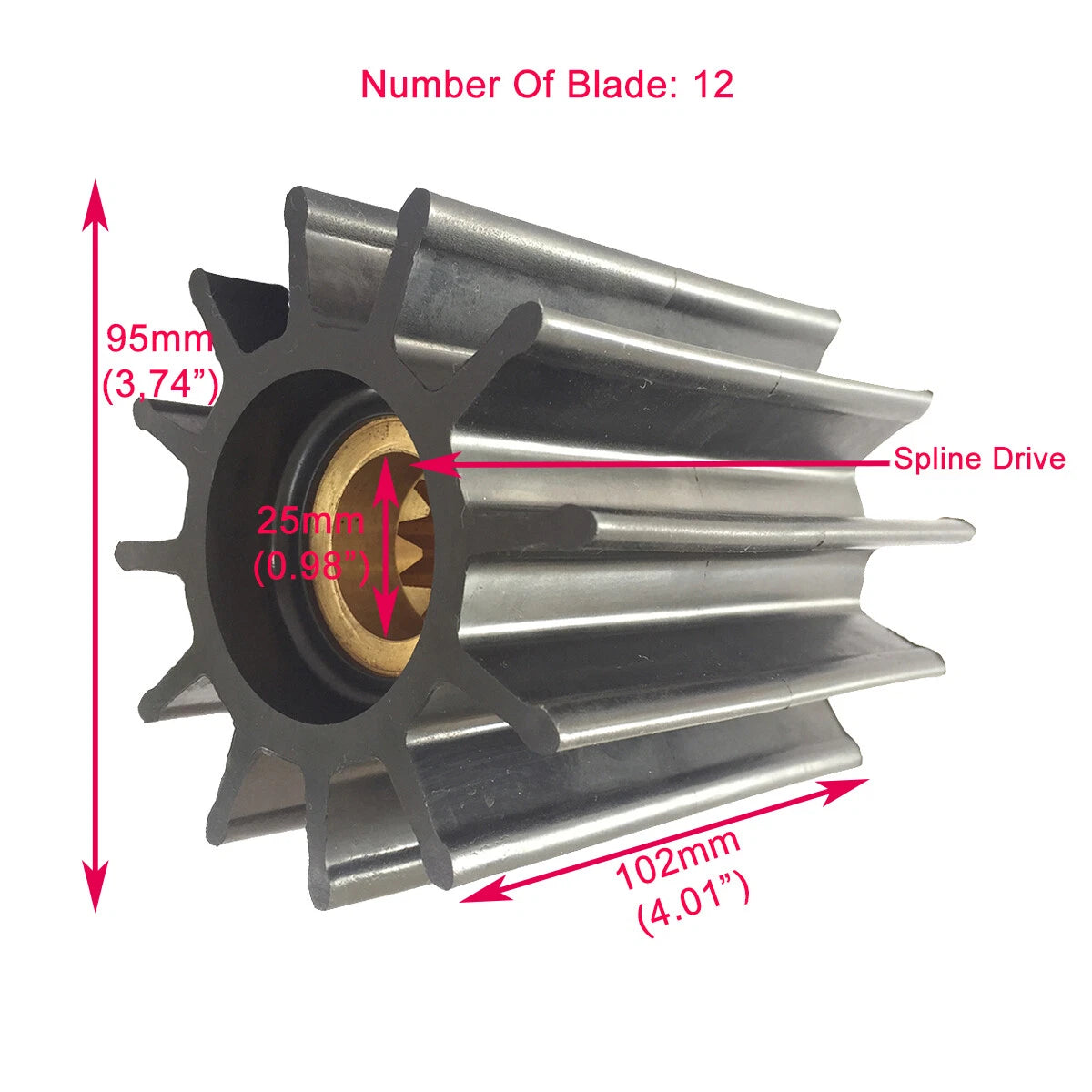 Flexible Impeller for Sherwood Pump G2902-01 G2902X G2903-01 G2903X (No Year)