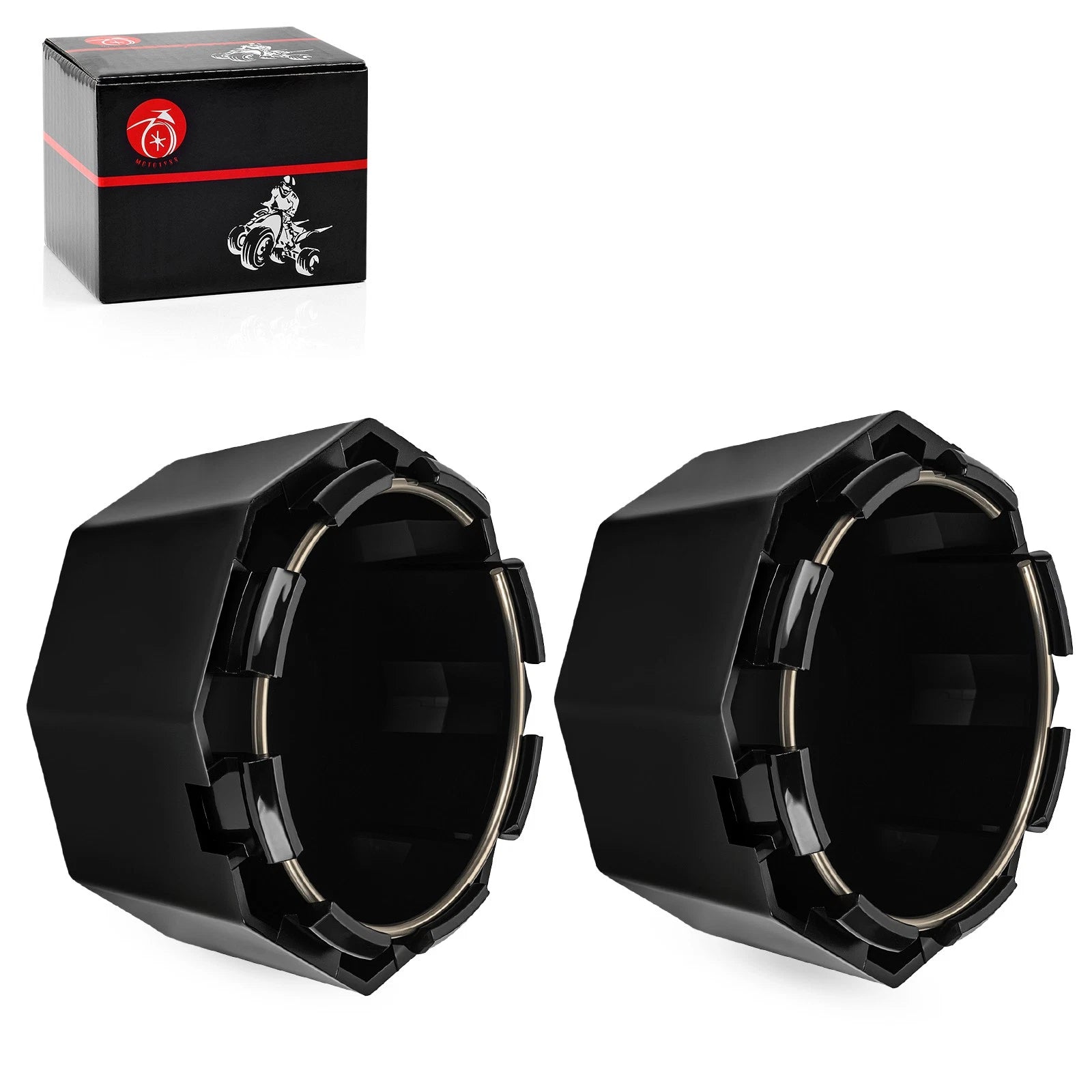 Matte Black Hub Cap Cover x2 for Polaris Sportsman 570 Touring (2020–2023)