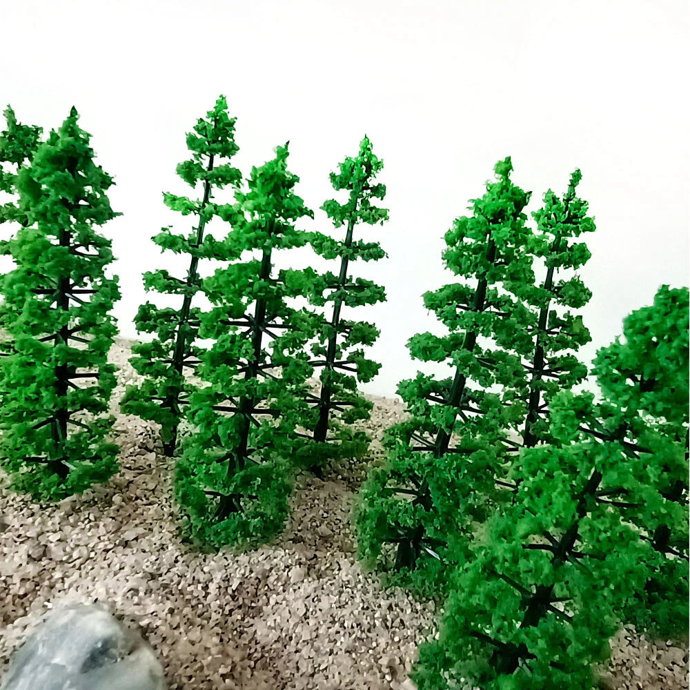 10Pcs Mini Model Trees for Railway Scenery Layout (Scale)