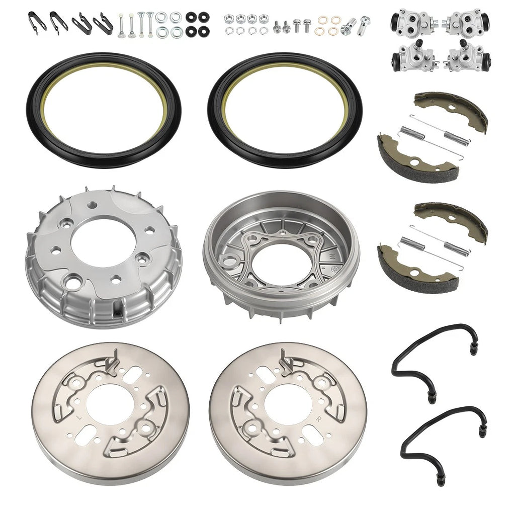 Front Brake Drum Hub Plate Shoes Kit for Honda Foreman Rubicon 500 (2001–2004)