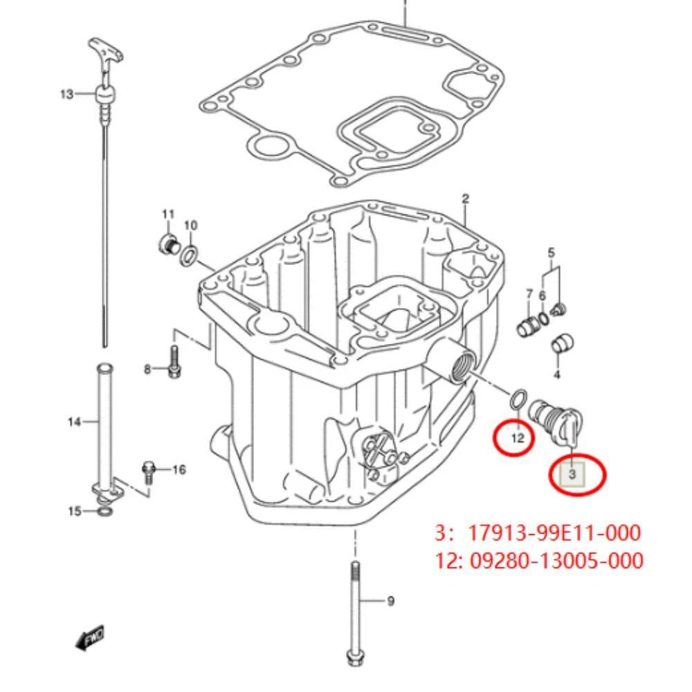 Flush Plug & Seal for Suzuki Outboard 4 Stroke 25-140 HP (17913-99E12)