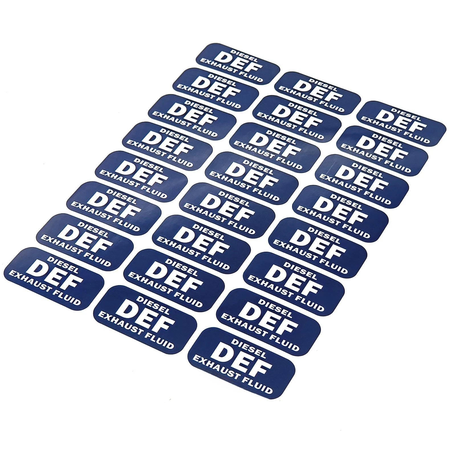 DEF Diesel Exhaust Fluid Sticker Decal for Various Vehicles (1x2 inch, Set of 24)