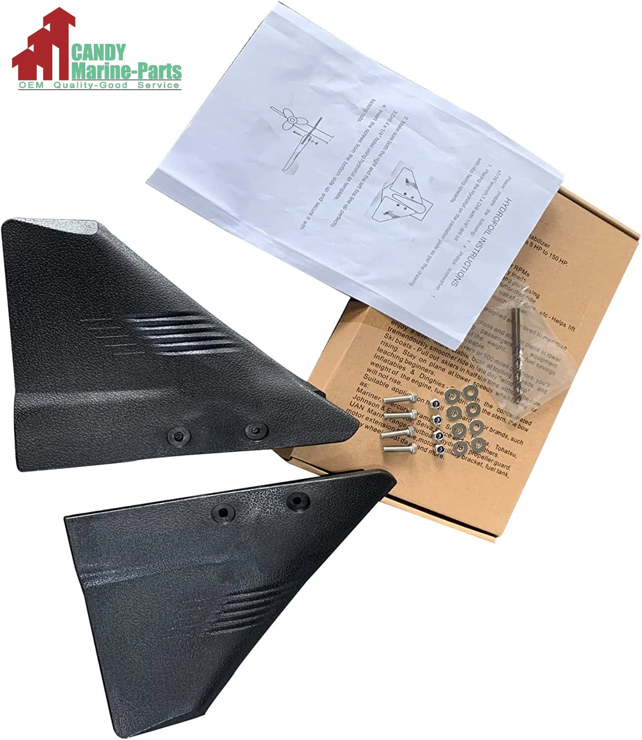 Dorsal Fin Wing Hydrofoil Stabilizer for Outboards (5-150 HP)
