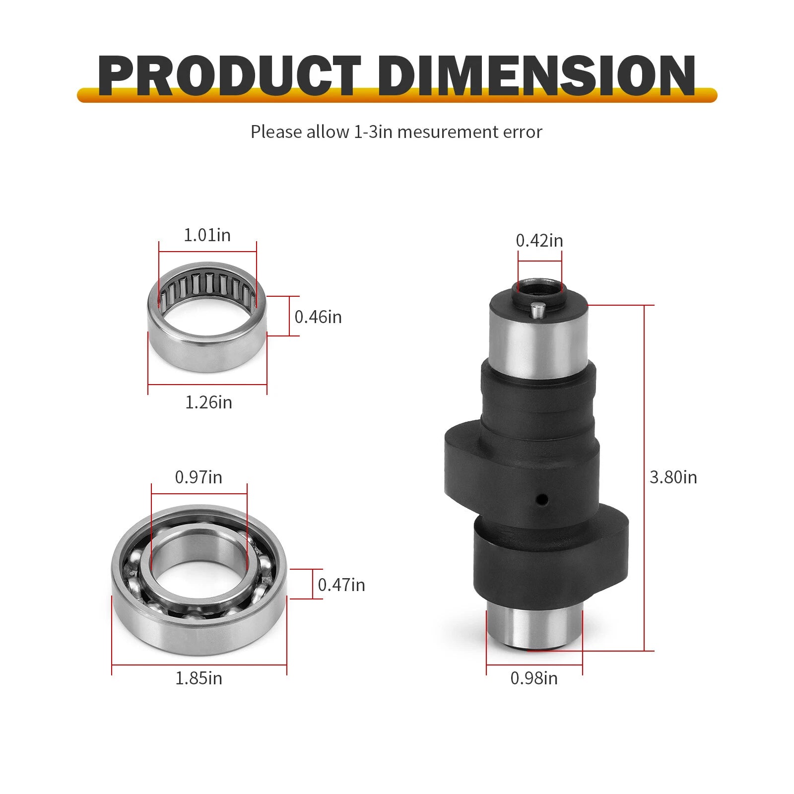 Camshaft Assembly w/ Bearings for Yamaha Wolverine 350 4x4 (1995–2005)