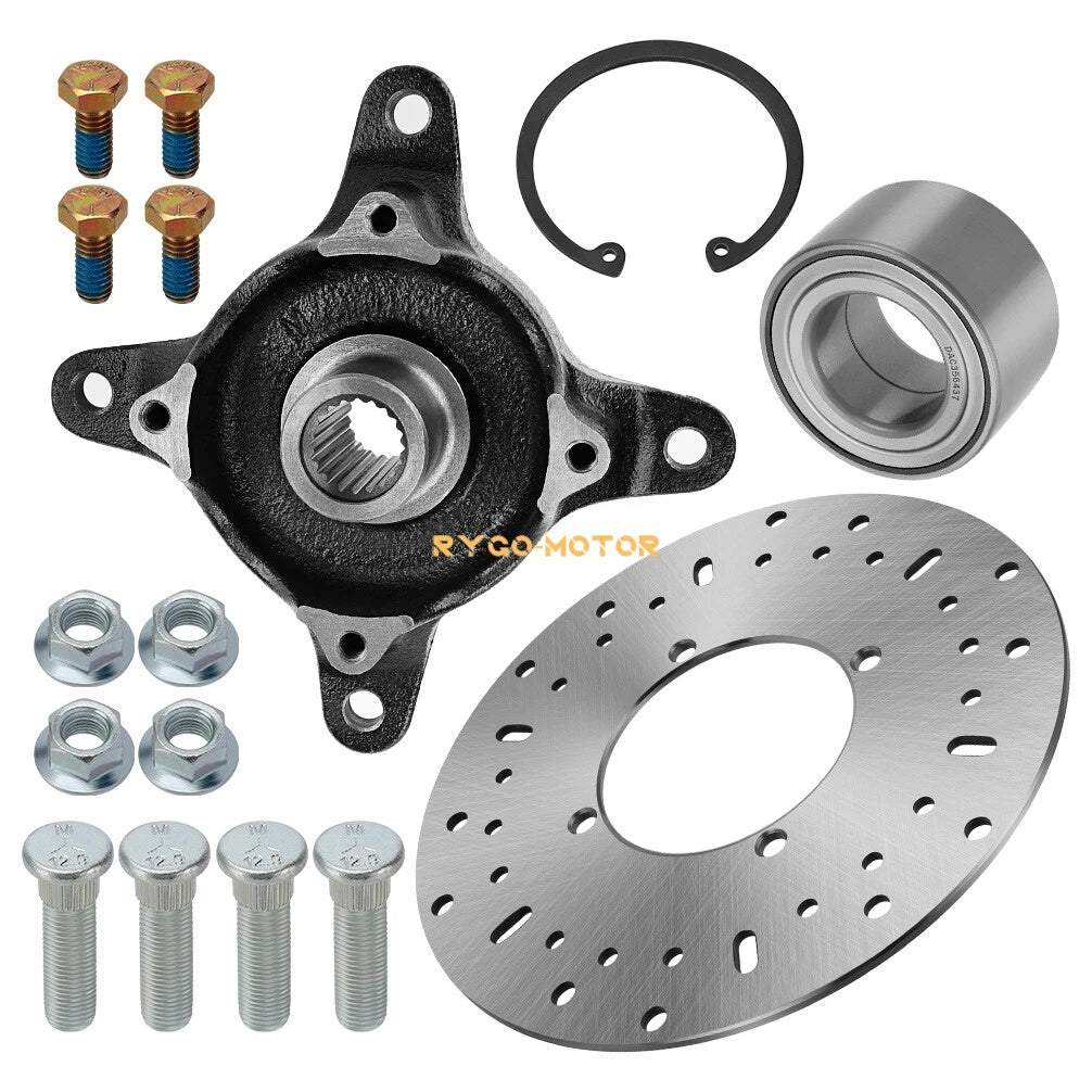 Front Wheel Hub w/Disc Rotor Bearing Kit for Polaris Ranger 500 570 EV (2017–2024)