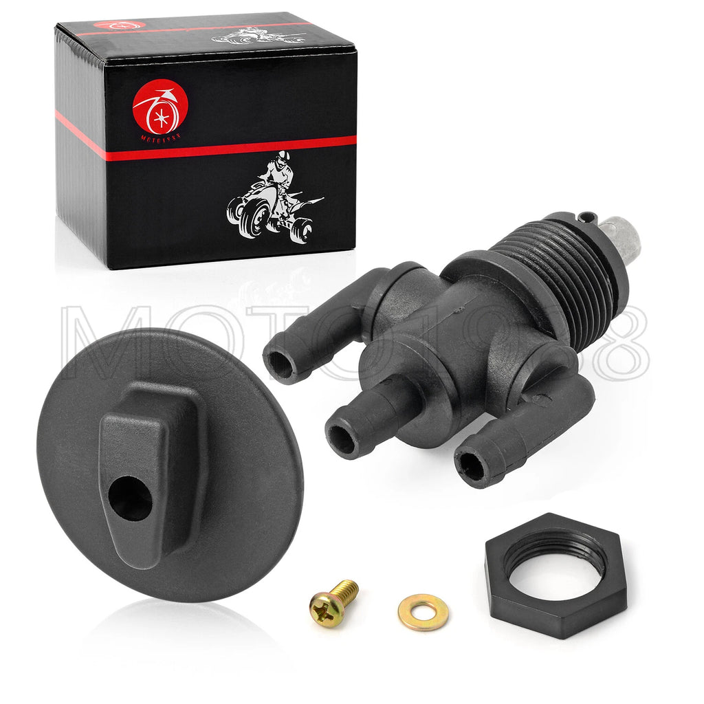3-Way Fuel Tank Valve Petcock & Knob Nut for Polaris Scrambler 400 (1998–2002)