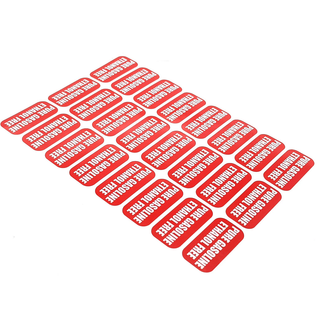 Ethanol Free Stickers for Gas Caps & Fuel Cans (1" X 2")