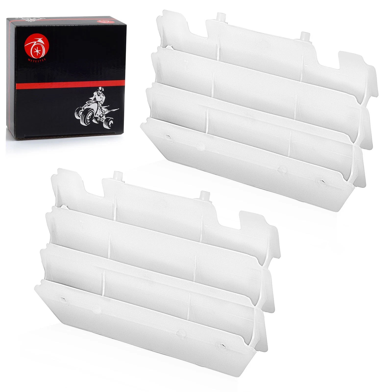 2 Radiator Louvers Guards for Kawasaki KX125 KX250 (1997–2004) 14037-1310-RZ White