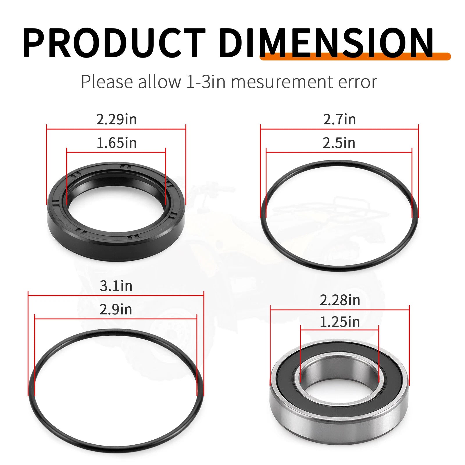 Rear Left Axle Wheel Bearing & Seal for Honda Foreman TRX450FE/FM/ES/S (1998–2004)