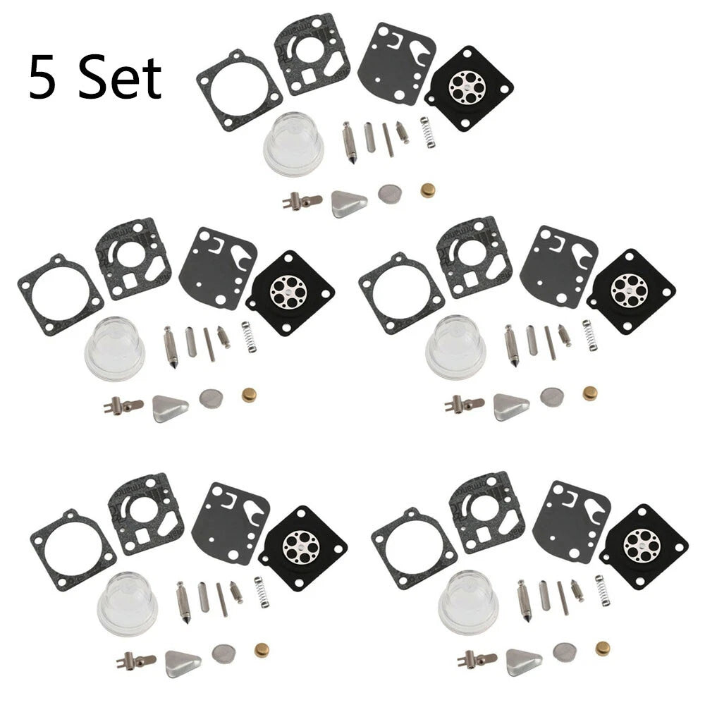 Set of 5 Carburetor Repair Kits for ZAMA C1U C1Q RB-47 Trimmer Blower