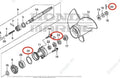 Lower Gearcase Seal & O-ring Kit 91252-ZW4-003 91351-ZZ5-003 for Honda 40/50HP (2000–2023)