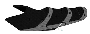 Seat Cover for Yamaha FX Cruiser HO SHO (2014–2018) - Nonslip Black CF Gray