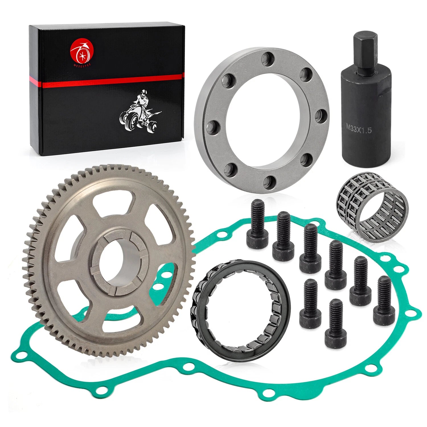 Flywheel Puller Starter Clutch Idler Gear 72T for Polaris Predator 500 (2003–2007)