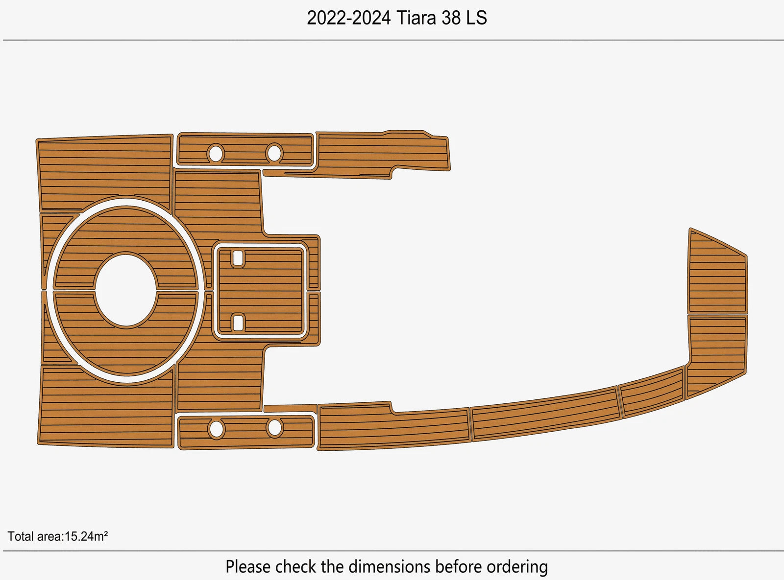EVA Pads for Tiara 38 LS Swim Platform Cockpit Boat (2022–2024)
