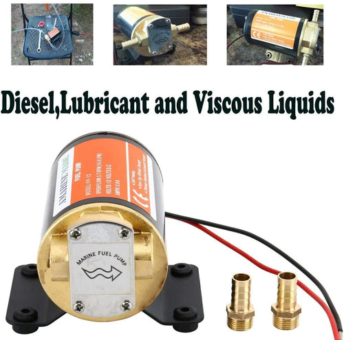 12V Self Priming Impeller Gear Pump for Diesel Fuel Transfer (3.2 GPM)