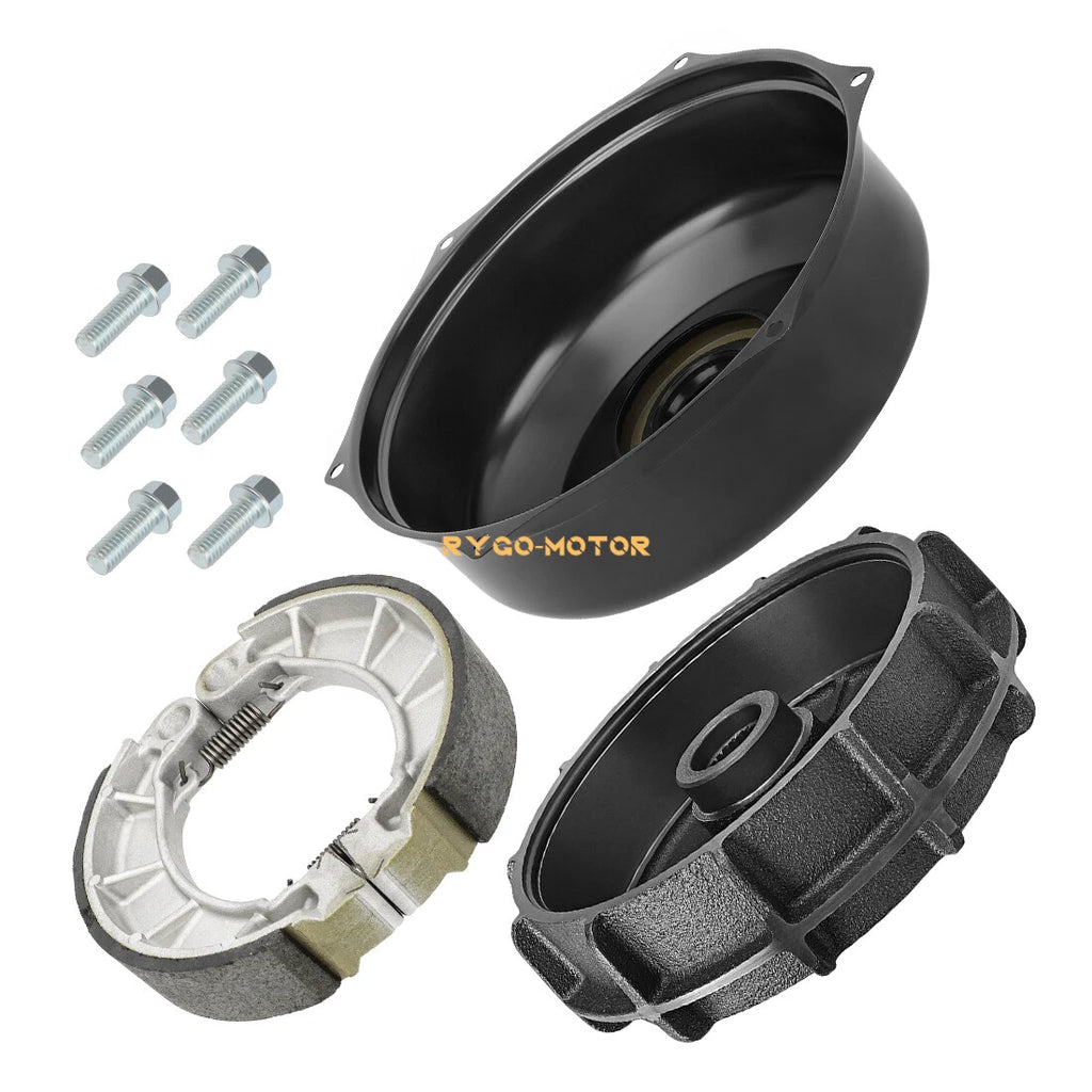 Rear Brake Drum Cover Hub Shoes Set for Honda Rancher 420 TRX420 (2014–2024)