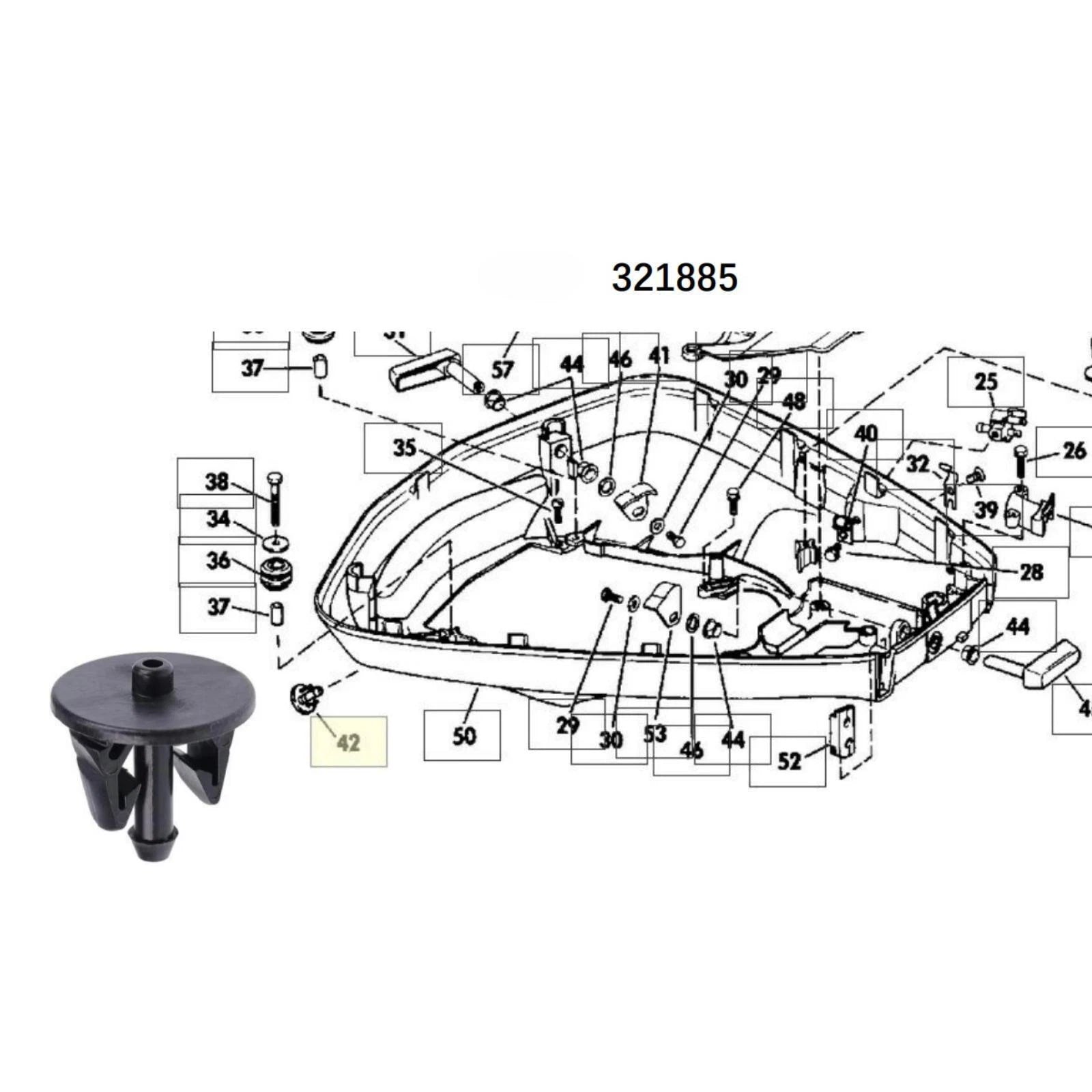 Telltale Water Spray Nipple for Johnson Evinrude OMC (0321885, 321885)