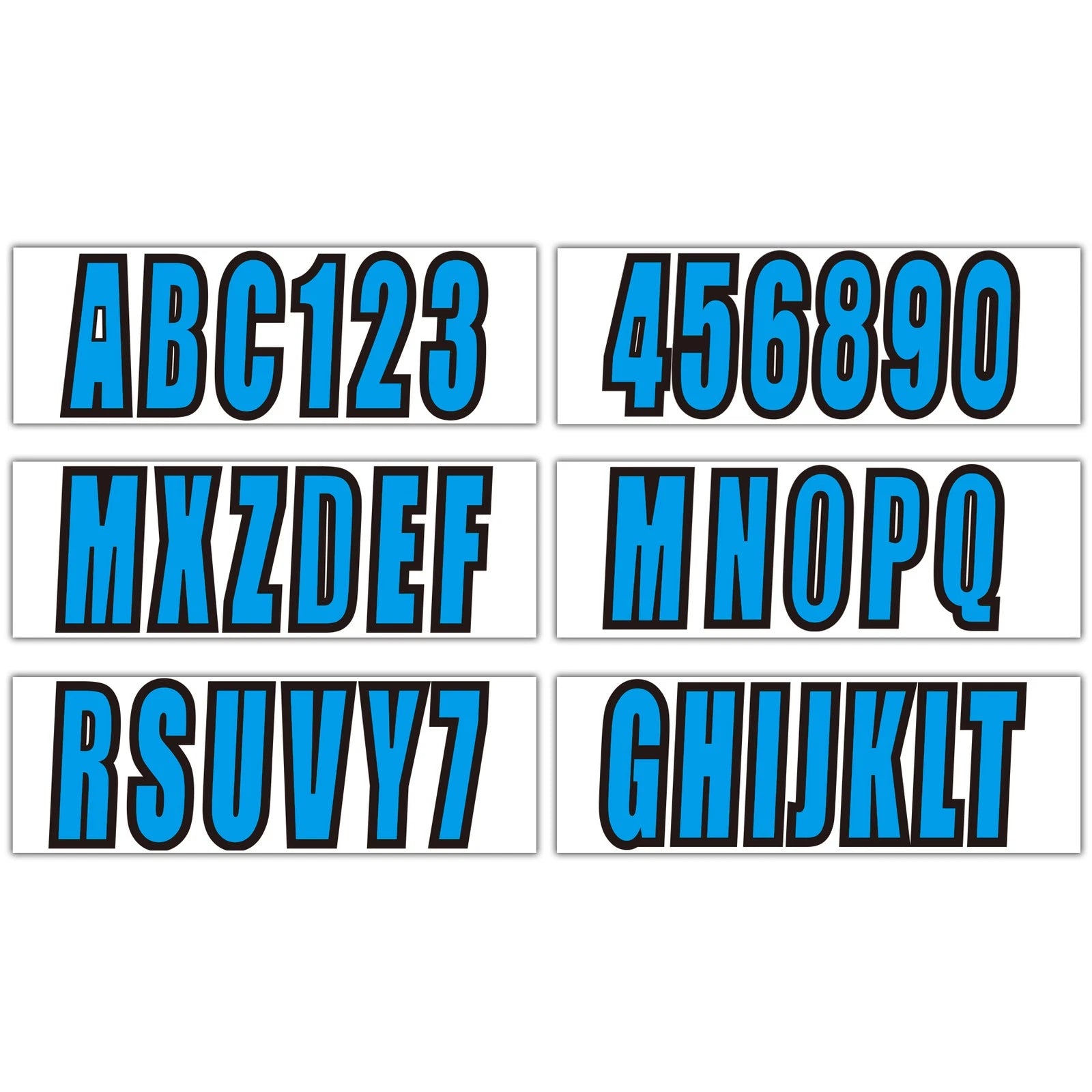 Set of 4 Custom Boat Registration Numbers Decal Stickers A-Z 0-9