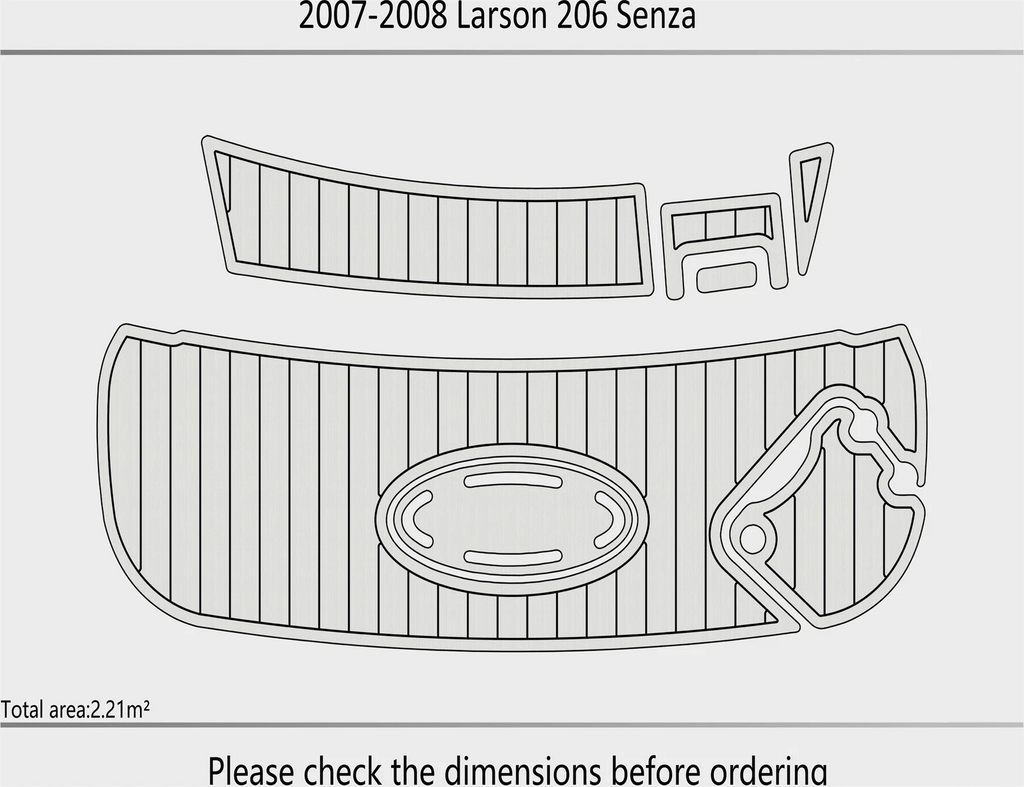 EVA Foam Pads for Larson 206 Senza (2008) Cockpit Swim Platform Mat