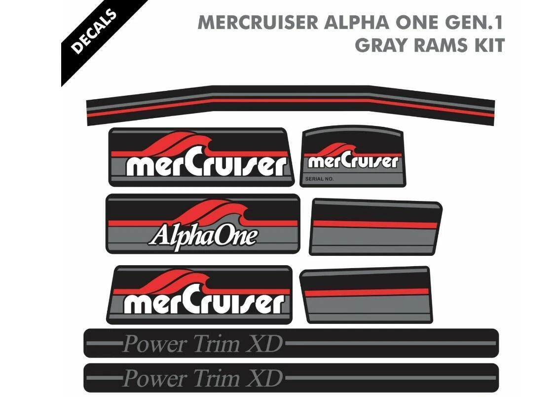 Stern Out Drive Maintenance Decals for MerCruiser Alpha 1 MR R SS (N/A)