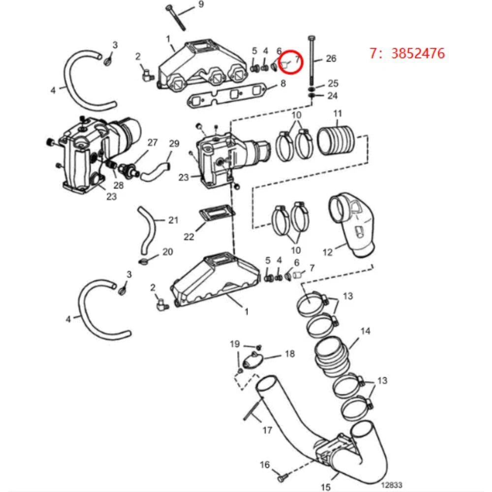 Plug Off Cap for Volvo Penta 4.3 5.0 5.7 7.4 8.1 (1990–2023) 3852476 18-0549