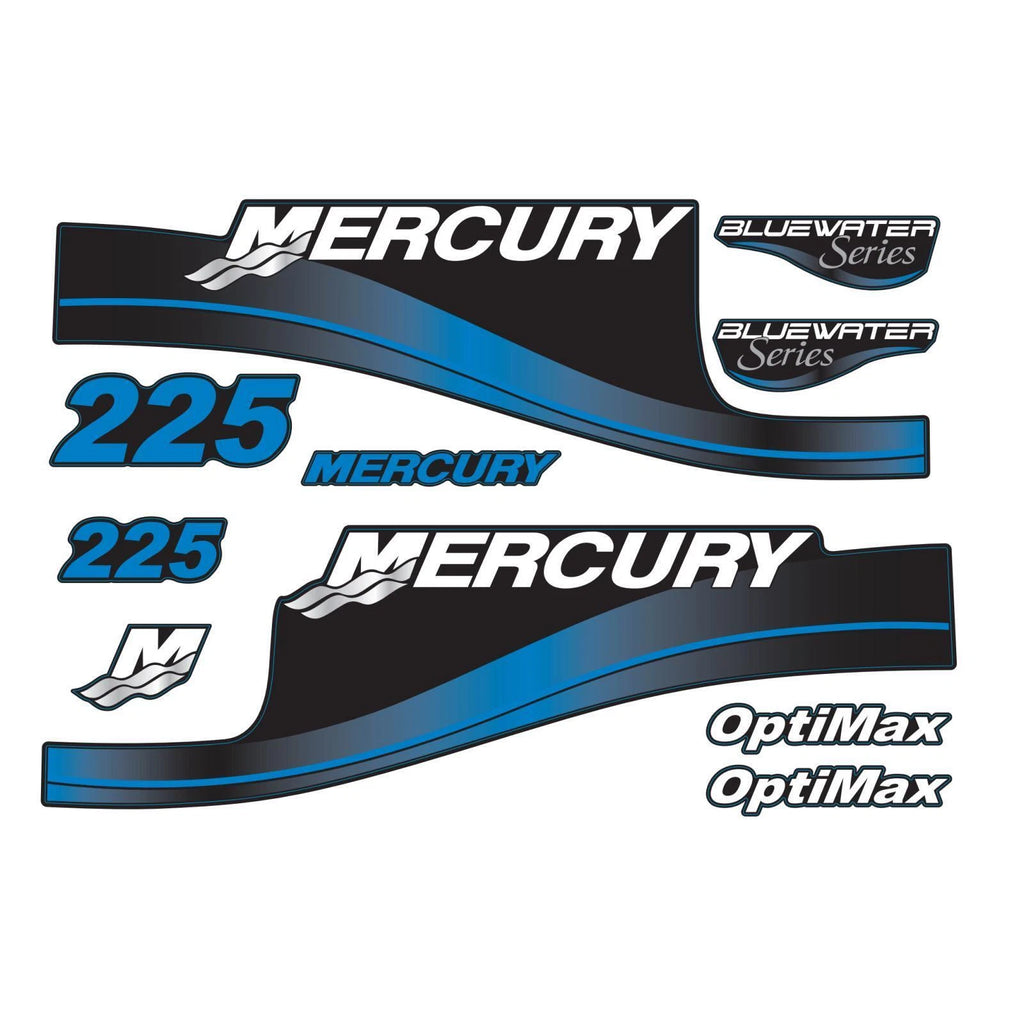 Decals Sticker for Mercury Outboard 225hp Blue Water OptiMax (1999–2006) 855408A99