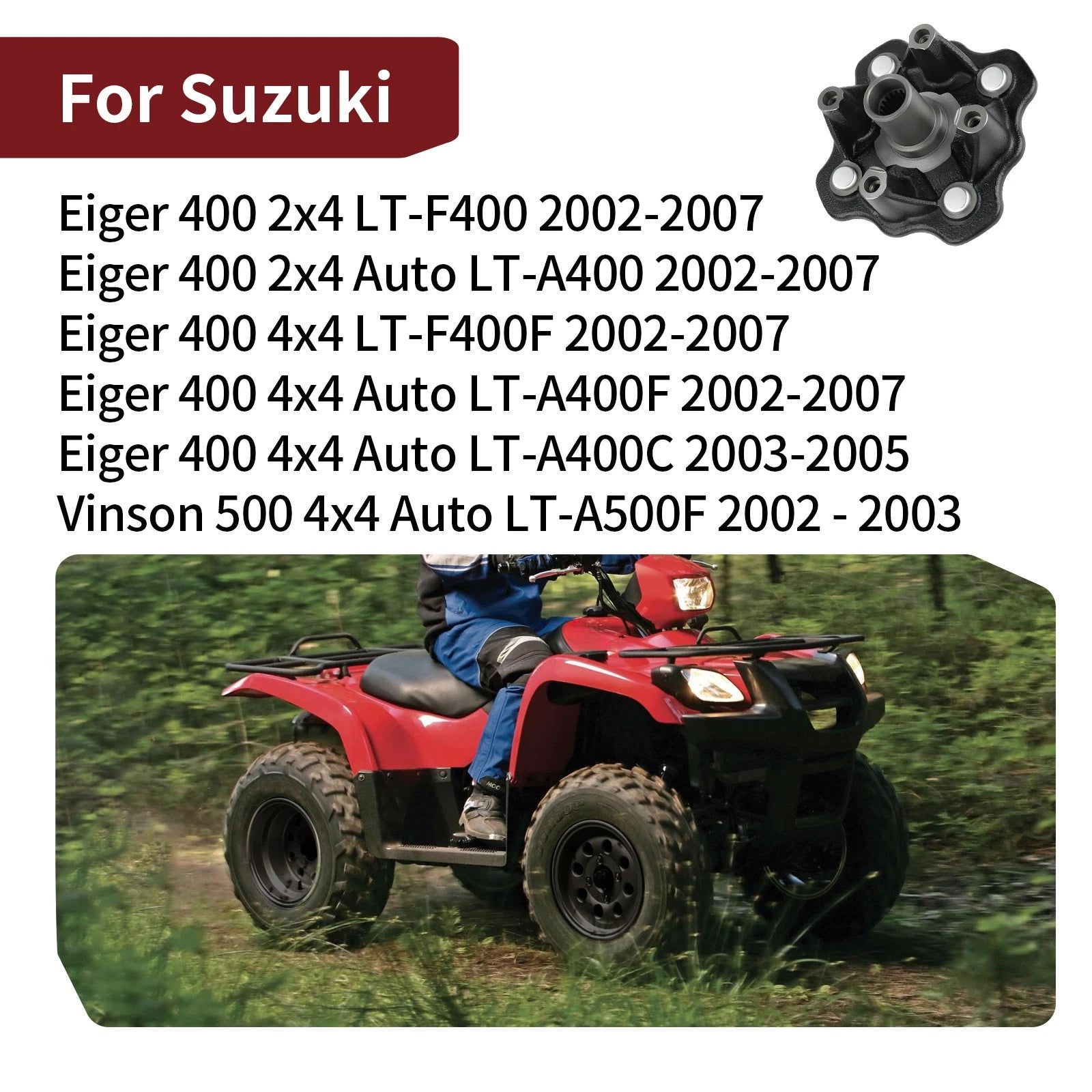 Front Wheel Hub for Suzuki Eiger 400 LTA400/LTF400 (2002–2007)