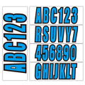 Set of 4 Custom 3" Blue Boat Registration Numbers & Letters Stickers