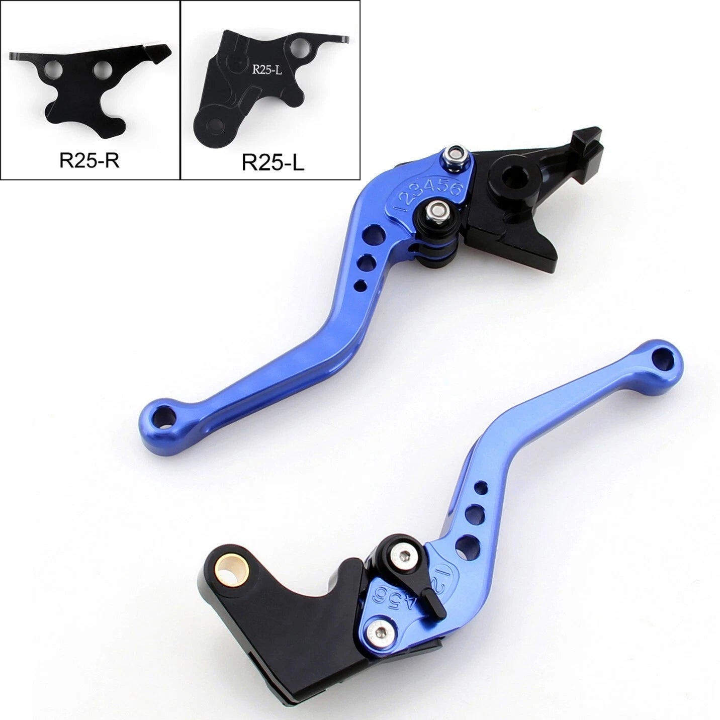 Short Brake Clutch Levers for Yamaha YZF R25 R3 (2014–2015) Blue
