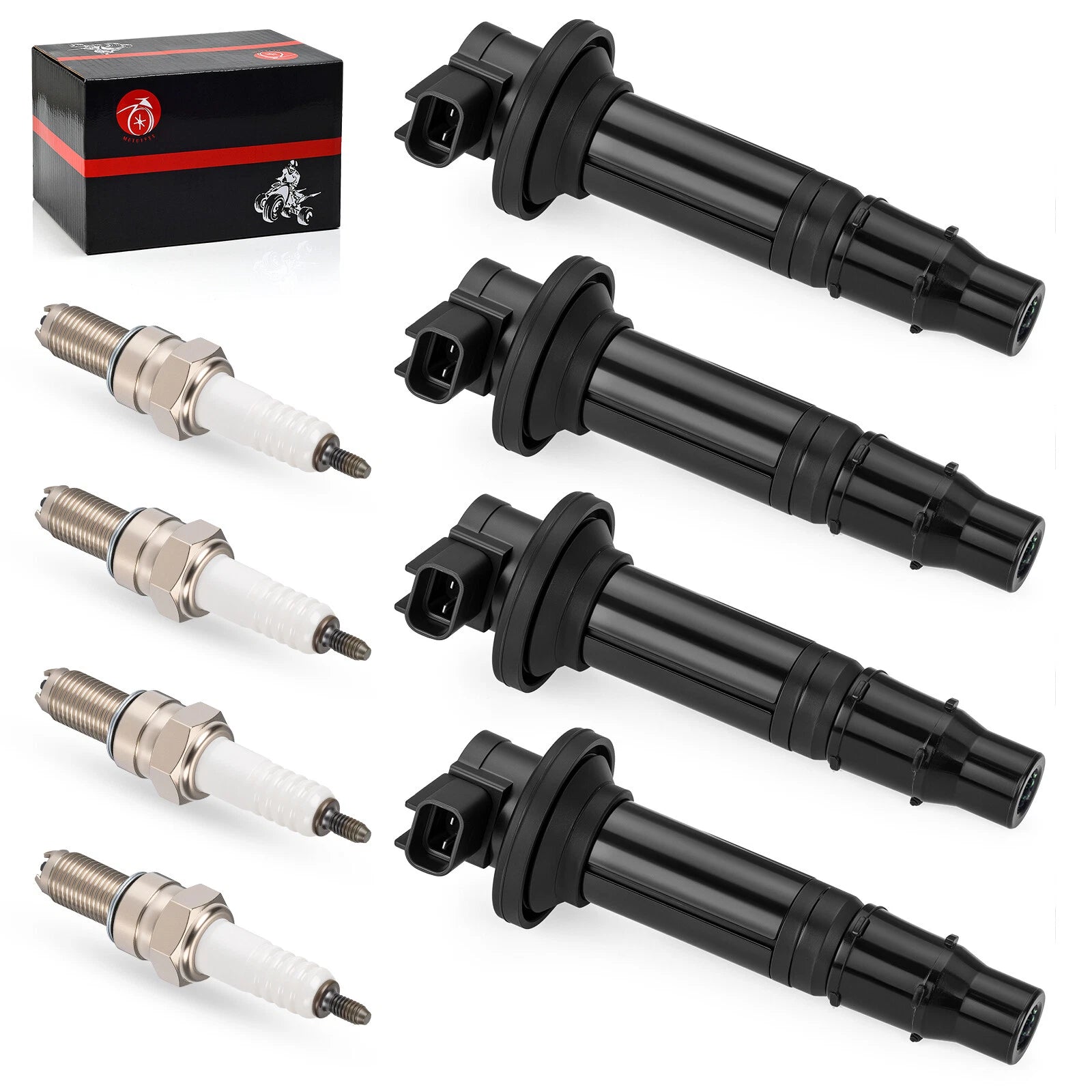 Set of 4 Ignition Coils & Spark Plugs for Yamaha YZF-R6 (1999–2002) 5EB-82310-00-00