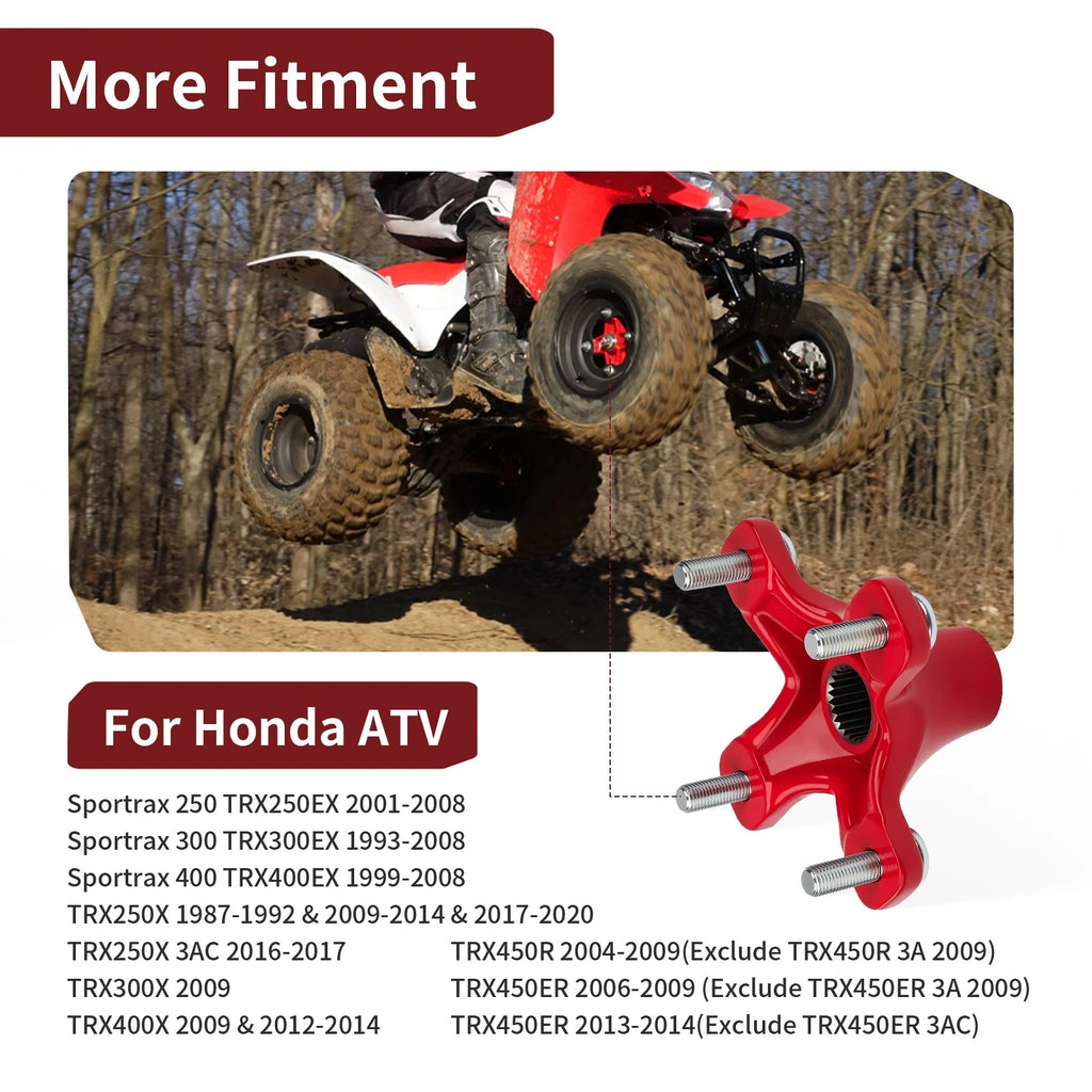 Rear Wheel Hub for Honda Sportrax TRX250EX (2001–2008), TRX300EX (1993–2008), TRX400EX (1999–2008)