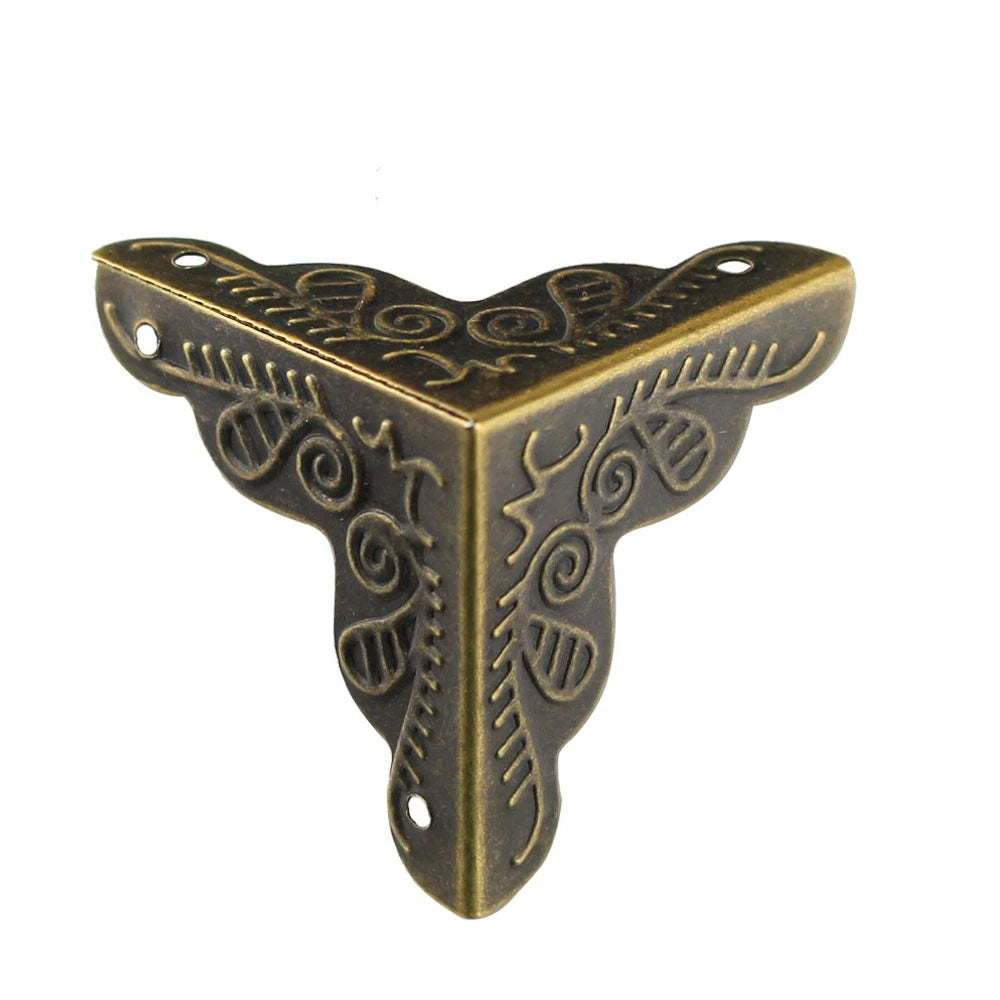 8Pcs Antique Brass Corner Protectors for Furniture Jewelry Box Desk Edge