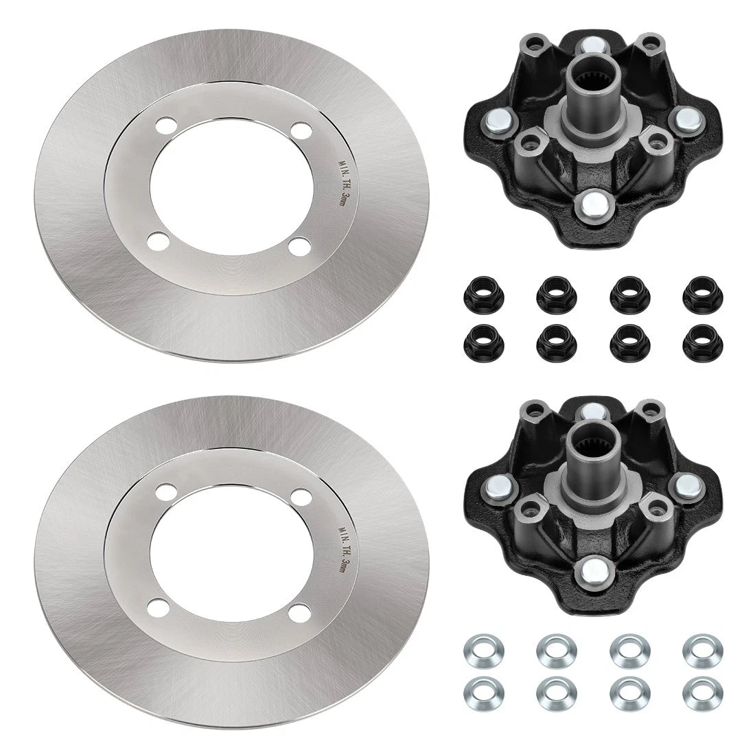 2 Front Wheel Hub & Brake Disc Rotor for Suzuki Vinson 500 (2002–2003)