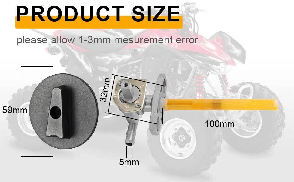 Fuel Tank Petcock Valve Switch & Lever for Honda TRX400EX TRX400X (1999–2014)