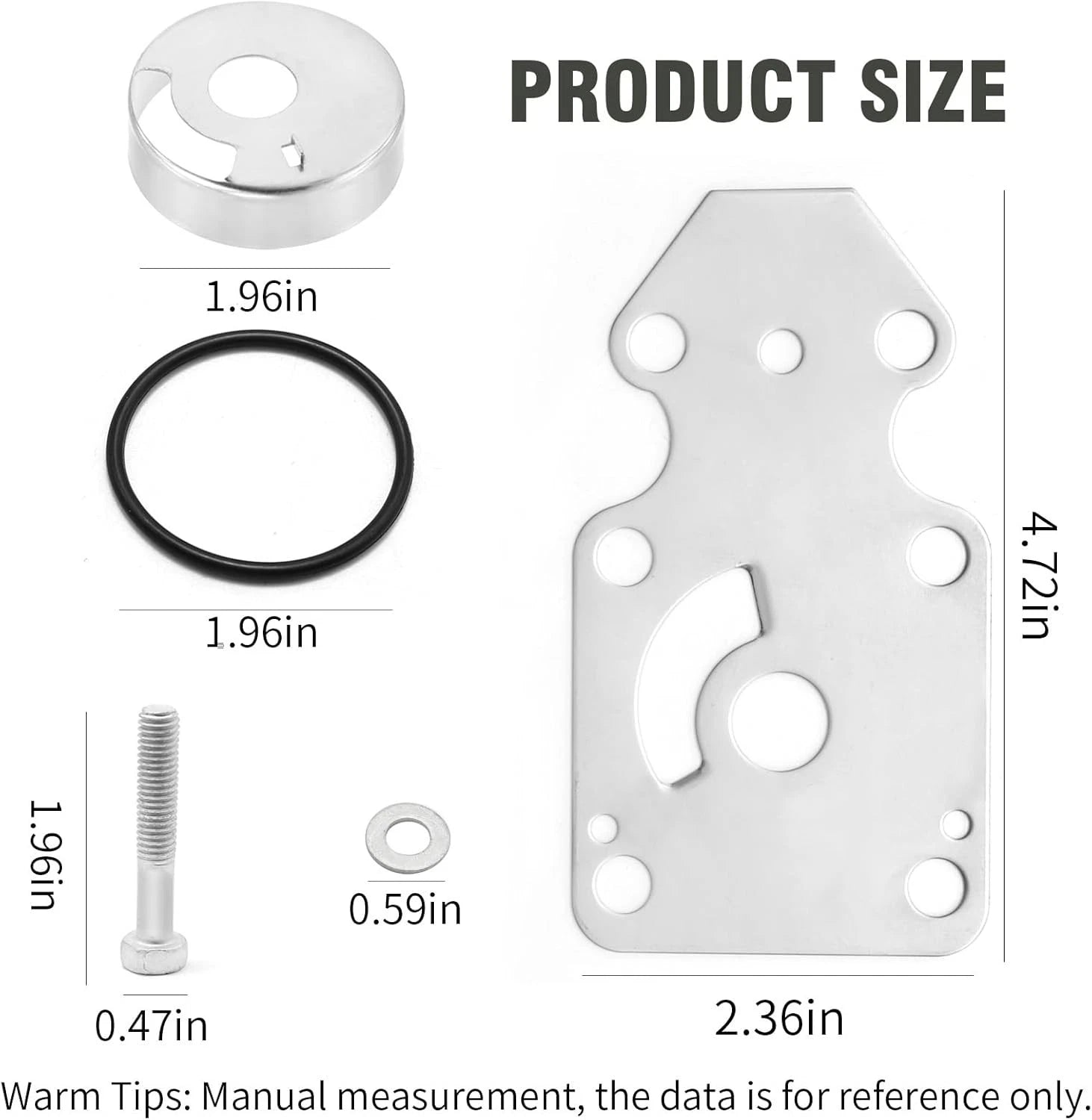Water Pump Repair Kit 68T-W0078-00 for Yamaha 4-Stroke 6-9.9 HP Outboard