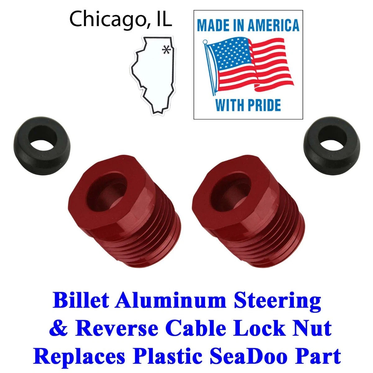 Steering & Reverse Cable Lock Nut with Seals for SeaDoo GTX RXP RXT GTI GTS XP (All Years)