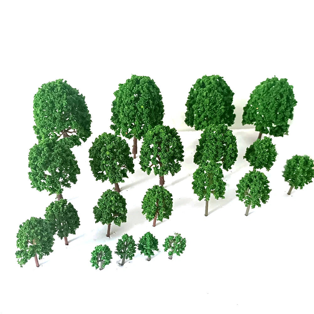 20pc Mixed Size Model Trees for Train Railroad Scenery (Scale)