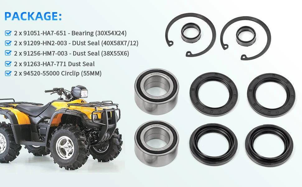 Front Wheel Bearing Seal Kit for Honda Foreman 400 450 (2000–2004)