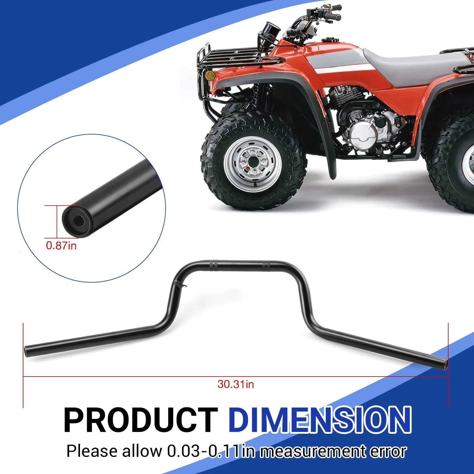 Handlebar for Honda FourTrax 300 TRX300 TRX300FW (1988–2000) 53100-HC5-970